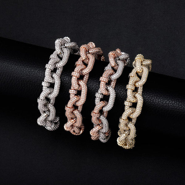 17mm Miami Cuban Chain Bracelet High Quality Micro Pave Iced Out Cubic Zirconia Men's Hip Hop Fashion Jewelry For Gift - Vimost Shop