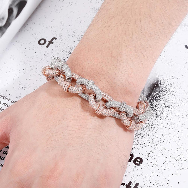 17mm Miami Cuban Chain Bracelet High Quality Micro Pave Iced Out Cubic Zirconia Men's Hip Hop Fashion Jewelry For Gift - Vimost Shop