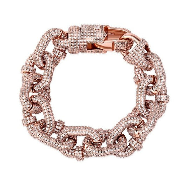 17mm Miami Cuban Chain Bracelet High Quality Micro Pave Iced Out Cubic Zirconia Men's Hip Hop Fashion Jewelry For Gift - Vimost Shop