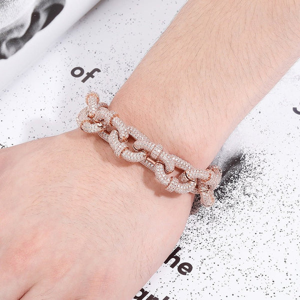 17mm Miami Cuban Chain Bracelet High Quality Micro Pave Iced Out Cubic Zirconia Men's Hip Hop Fashion Jewelry For Gift - Vimost Shop