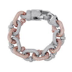 17mm Miami Cuban Chain Bracelet High Quality Micro Pave Iced Out Cubic Zirconia Men's Hip Hop Fashion Jewelry For Gift