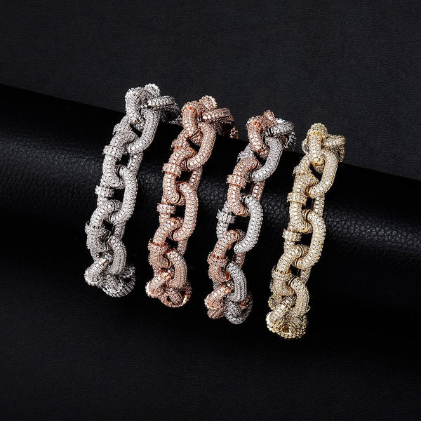 17mm Miami Cuban Chain Bracelet High Quality Micro Pave Iced Out Cubic Zirconia Men's Hip Hop Fashion Jewelry For Gift - Vimost Shop