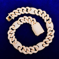 18mm Miami Cuban Chain Men's Hip Hop Necklace Link Solid Back Copper Full Zircon Fashion Rock Jewelry