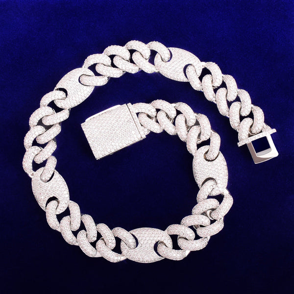 18mm Miami Cuban Chain Men's Hip Hop Necklace Link Solid Back Copper Full Zircon Fashion Rock Jewelry - Vimost Shop