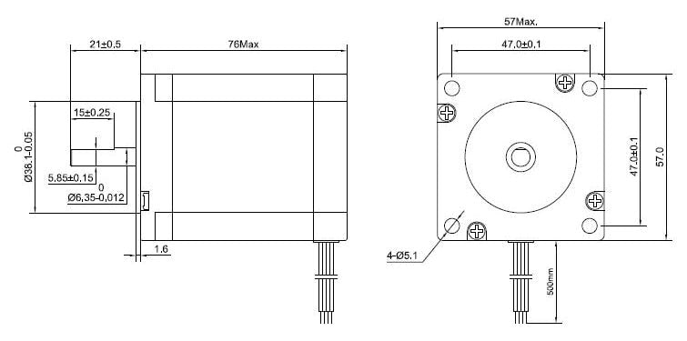 1PC Nema 23 Stepper Motor 57 Motor 1.9Nm(269oz.in) 3A 76mm Nema23 Step Motor 4-lead for CNC Milling Machine - Vimost Shop