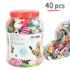 1Set Fun Rainbow Ball Cat Toy Colorful Ball Interactive Pet Kitten Scratch Natural Foam Ball Training Pet Supplies Product - Vimost Shop
