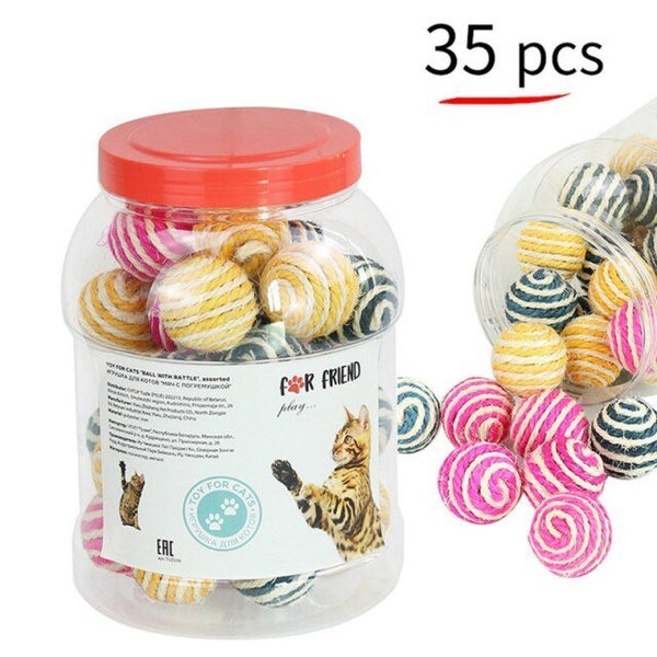 1Set Fun Rainbow Ball Cat Toy Colorful Ball Interactive Pet Kitten Scratch Natural Foam Ball Training Pet Supplies Product - Vimost Shop