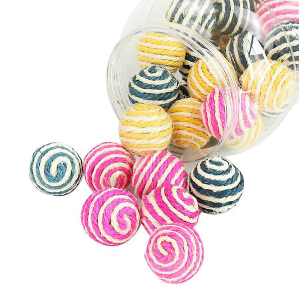 1Set Fun Rainbow Ball Cat Toy Colorful Ball Interactive Pet Kitten Scratch Natural Foam Ball Training Pet Supplies Product - Vimost Shop