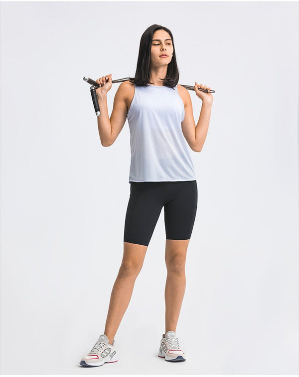 2 in 1 Loose U-back Workout Gym Tank Tops with Built in Bras Women Sweat Proof Lightweight Fitness Yoga Training Vest - Vimost Shop