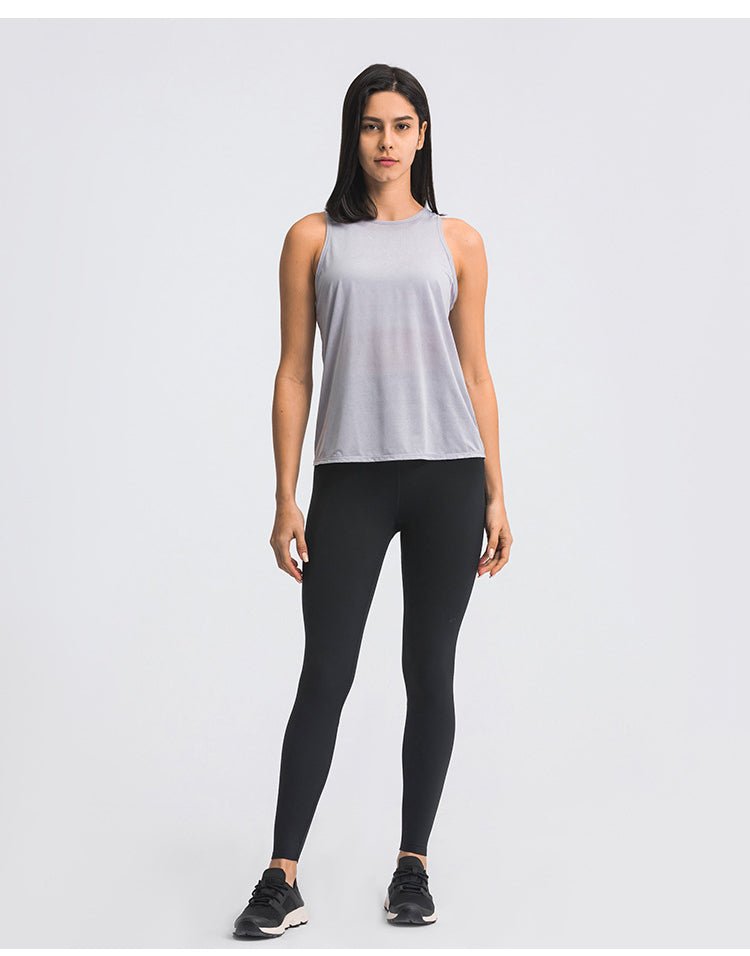 2 in 1 Loose U-back Workout Gym Tank Tops with Built in Bras Women Sweat Proof Lightweight Fitness Yoga Training Vest - Vimost Shop