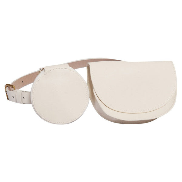 2 pcs/set Women Solid Fanny Pack Ladies New Fashion Waist Belt Bag Mini Disco Waist Bag Leather Small Shoulder Bags - Vimost Shop