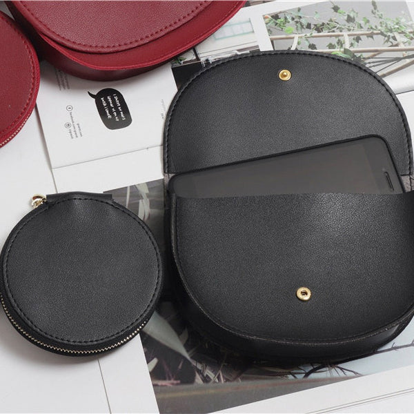 2 pcs/set Women Solid Fanny Pack Ladies New Fashion Waist Belt Bag Mini Disco Waist Bag Leather Small Shoulder Bags - Vimost Shop