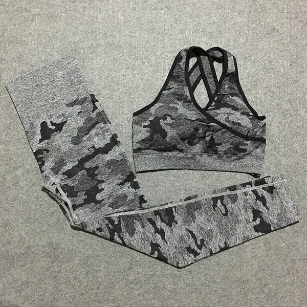 2 piece camo workout set women seamless yoga set - Vimost Shop