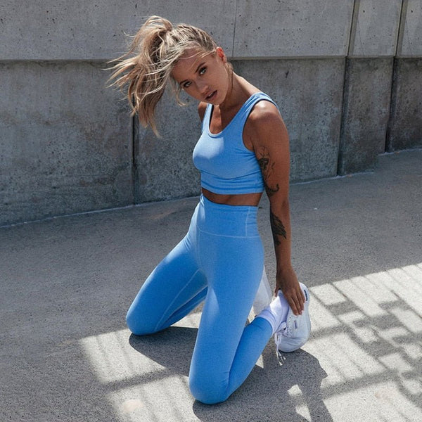 2 Piece Set Workout Clothes for Women Sports Bra and Leggings Set Sports Wear for Women Gym Clothing Athletic Yoga Set 2020 New - Vimost Shop