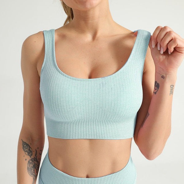 2 Piece Yoga Set Sports Bra and Leggings Jogging Women Gym Set Clothes Seamless Workout Sports Tights Women Fitness Sports Suit - Vimost Shop