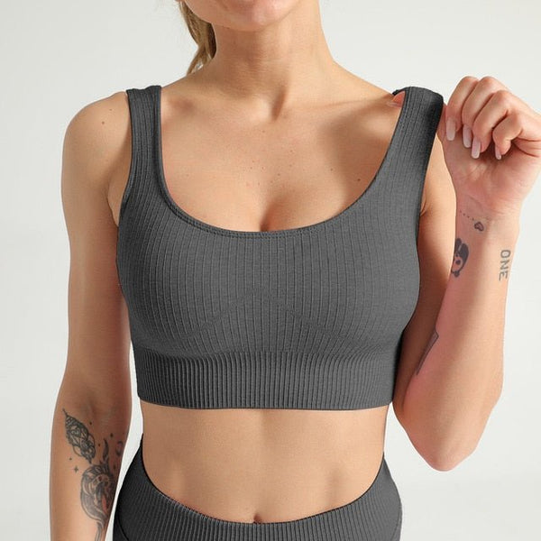 2 Piece Yoga Set Sports Bra and Leggings Jogging Women Gym Set Clothes Seamless Workout Sports Tights Women Fitness Sports Suit - Vimost Shop