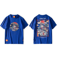 Harajuku T Shirt Men Hip Hop T-Shirt Stone Lion Chinese Streetwear Summer Tshirts Short Sleeve Cotton Tops Tees Hipster New