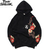Hip Hop Hoodie Sweatshirt Embroidered Floral Full Moon Rabbit Harajuku Streetwear Hoodie Pullover Cotton Autumn Hipster | Vimost Shop.