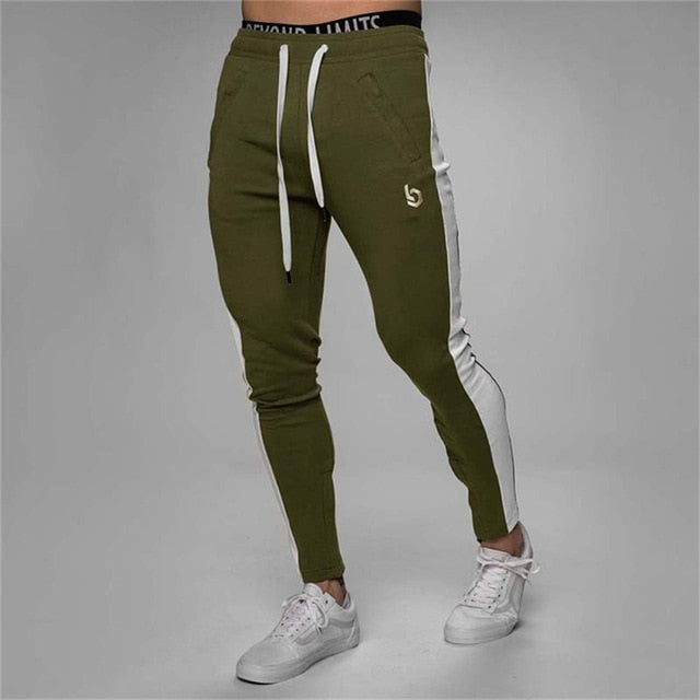 Men Joggers Casual Pants Fitness Pants Bottoms Skinny Sweatpants Trousers Black Gyms Jogger Sweat Pants | Vimost Shop.