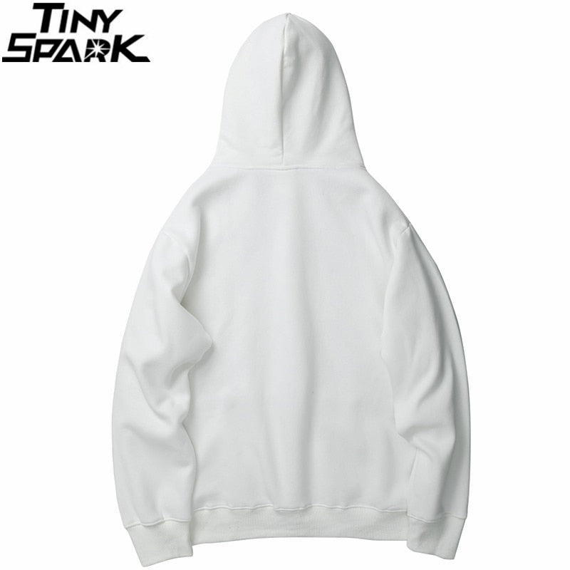 Hoodies Sweatshirt Bear Print Men Hip Hop Streetwear Winter Fleece Cotton Pullover Black Retro Hoodie Autumn Sweat Shirt | Vimost Shop.