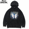 Men Hip Hop Hoodie Sweatshirt Lightning Butterfly Streetwear Hoodie Retro Vintage Washed Black Hooded Pullover Harajuku | Vimost Shop.