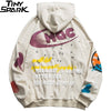 Men Hip Hop Hoodie Sweatshirt Streetwear Harajuku Graffiti Hoodie Pullover Face HipHop Loose Hoodie Skateboard Autumn | Vimost Shop.