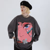 Men Hip Hop Oversized T Shirt Long Sleeve Streetwear Japanese Anime Girl Tshirt Harajuku Cartoon Tops Tees Cotton Loose | Vimost Shop.