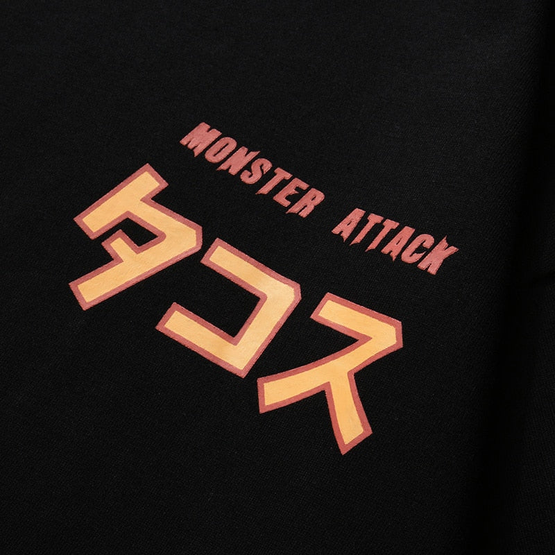 Men Hip Hop T Shirt Harajuku Japanese Monster Attack Funny T-Shirt Streetwear HipHop Cartoon Tshirt Summer Tops Tees Cotton | Vimost Shop.