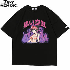 Hip Hop T Shirt Streetwear Japanese Cartoon Sexy Girl Tshirt Harajuku HipHop Oversize T-shirt Anime Cotton Tops Tees