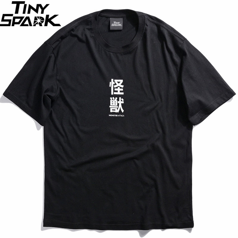 Men Hip Hop T Shirt Streetwear Monster Cat T-Shirts Harajuku Japan Style Funny Tshirt Summer Short Sleeve Cotton Tops Tees | Vimost Shop.