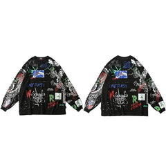 Men Streetwear Hip Hop Graffiti T Shirt Long Sleeve Harajuku Tshirt Oversized  Autumn Loose T-shirt Cotton Causal Tops Tees