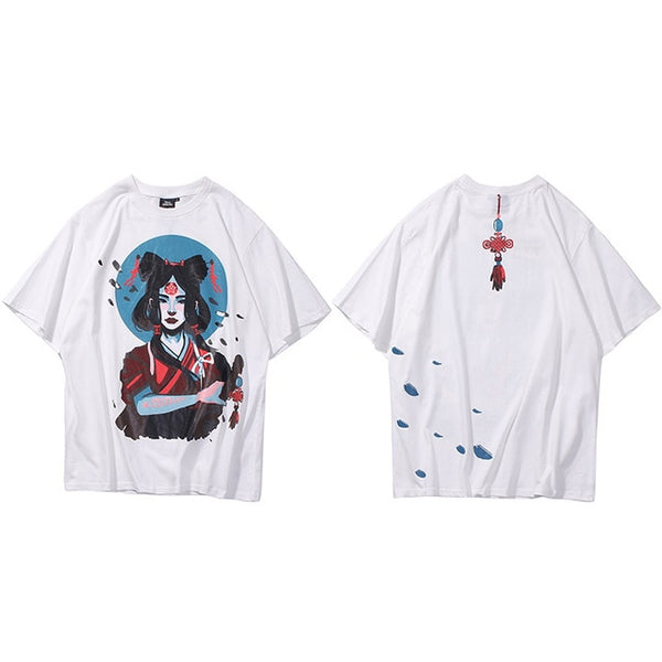 Ancient Girl Chinese Knot Print Men Hip Hop T-Shirts Harajuku Streetwear Summer Tshirt Short Sleeve Cotton Tops Tee | Vimost Shop.