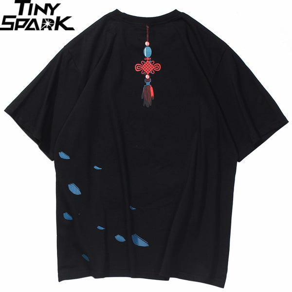 Ancient Girl Chinese Knot Print Men Hip Hop T-Shirts Harajuku Streetwear Summer Tshirt Short Sleeve Cotton Tops Tee | Vimost Shop.