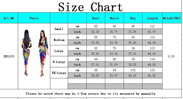 Women Autumn Winter Sexy V Neck Long Sleeve Slim Elastic printing Dress | Vimost Shop.