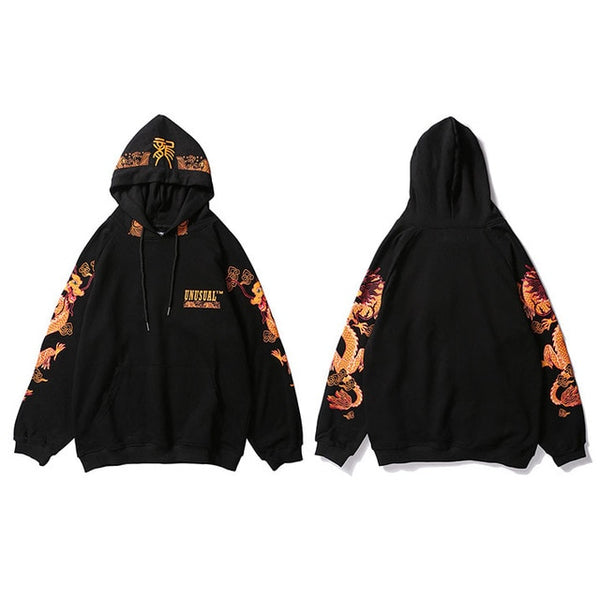 Ancient Chinese Dragon Print Fashion Hoodie Streetwear Mens Hip Hop Hoodie Sweatshirt Casual Black Pullover Cotton Autumn | Vimost Shop.