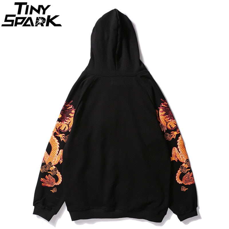Ancient Chinese Dragon Print Fashion Hoodie Streetwear Mens Hip Hop Hoodie Sweatshirt Casual Black Pullover Cotton Autumn | Vimost Shop.
