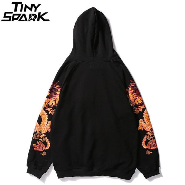 Ancient Chinese Dragon Print Fashion Hoodie Streetwear Mens Hip Hop Hoodie Sweatshirt Casual Black Pullover Cotton Autumn | Vimost Shop.