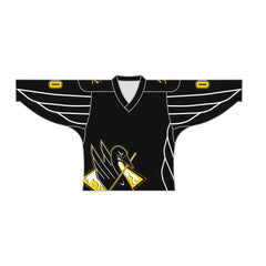 Sublimated Duck Design Hockey Jersey Black