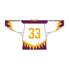 SUBLIMATED HAWKS TEAM DESIGN HOCKEY JERSEY WHITE YELLOW PURPLE | Vimost Shop.
