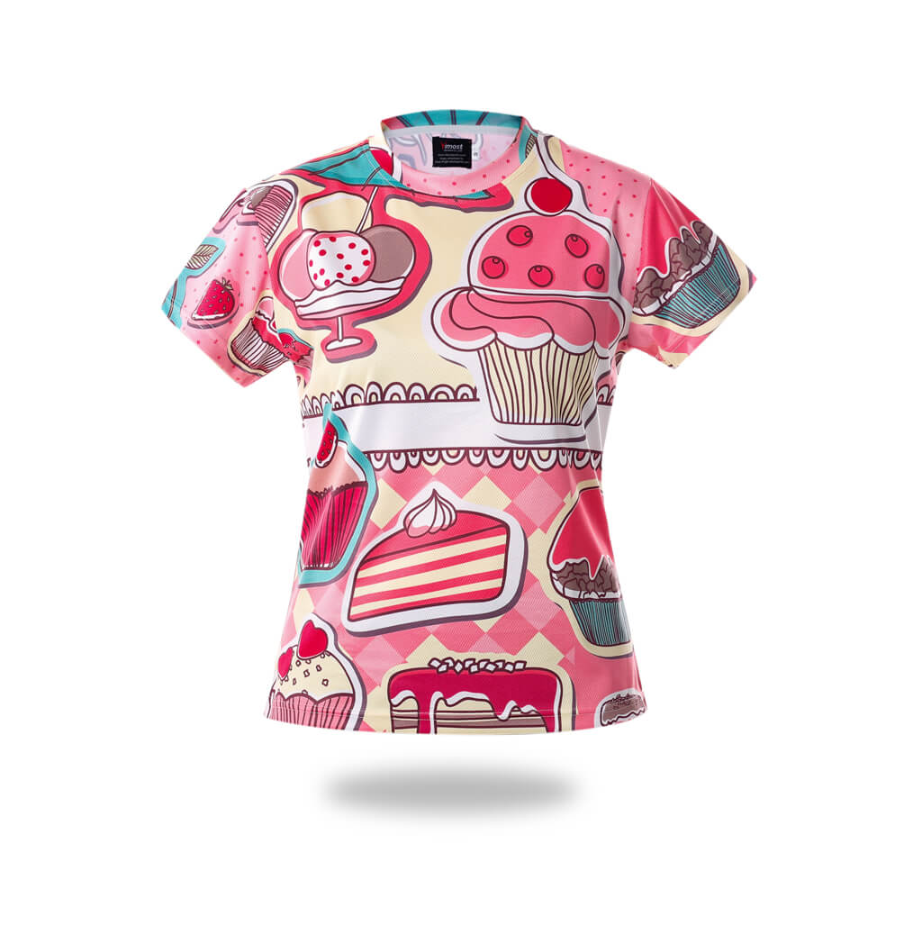 Woman Sublimated Cakes Design Tshirts | Vimost Shop.