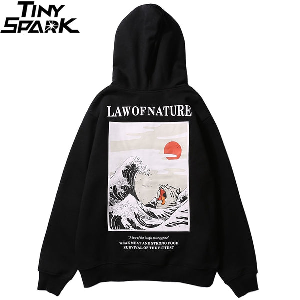 Embroidery Funny Cat Hoodies Sweatshirt Men Hip Hop Winter Fleece Pullover Black Retro Hoodie Streetwear Casual Cotton Fall | Vimost Shop.
