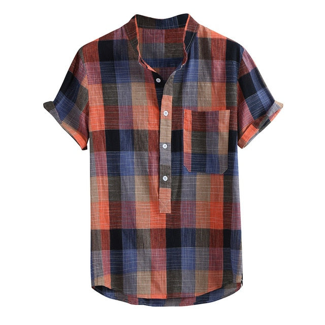 Fashion Men's shirt Streetwear Casual Short sleeve shirt Camisa Button Plaid Hawaii Print Beach Blouse Top Camisa masculina | Vimost Shop.