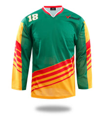 Green Yellow Red Design Hockey Shirts