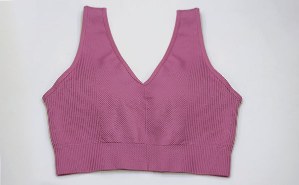 Seamless Solid Sports Gym Bra Crop Top Push Up Workout Beauty Back Top Shockproof Training Fitness Running Vest Shirt | Vimost Shop.