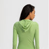 Autumn Seamless Solid Yoga Hoodies Long Shirt Jacket Long Sleeve Zipper Sportswear Hooded Top Gym Fitness Workout Sports Tees | Vimost Shop.