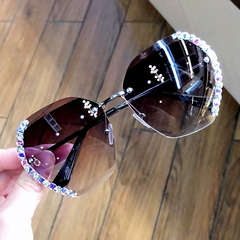 Women Luxury Brand Design Sexy Diamond Square Sun Glasses | Vimost Shop.