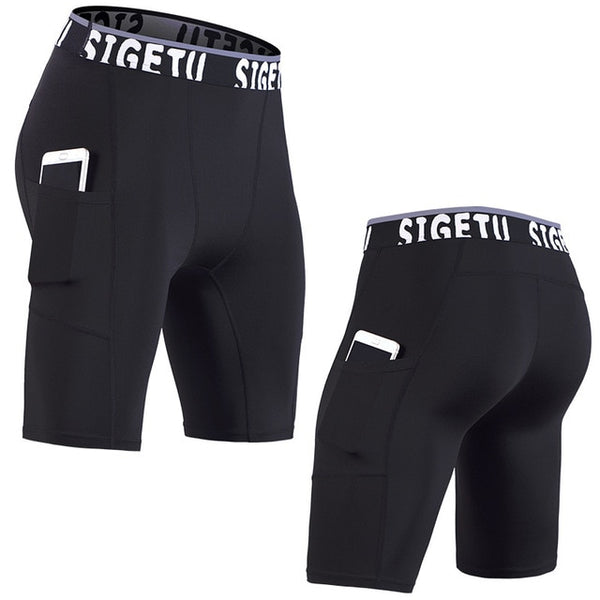 High Elastic GYM Shorts Men Dry Fit Running Shorts Football Phone Pocket Design Fitness Sport Shorts Workout Short Leggings | Vimost Shop.