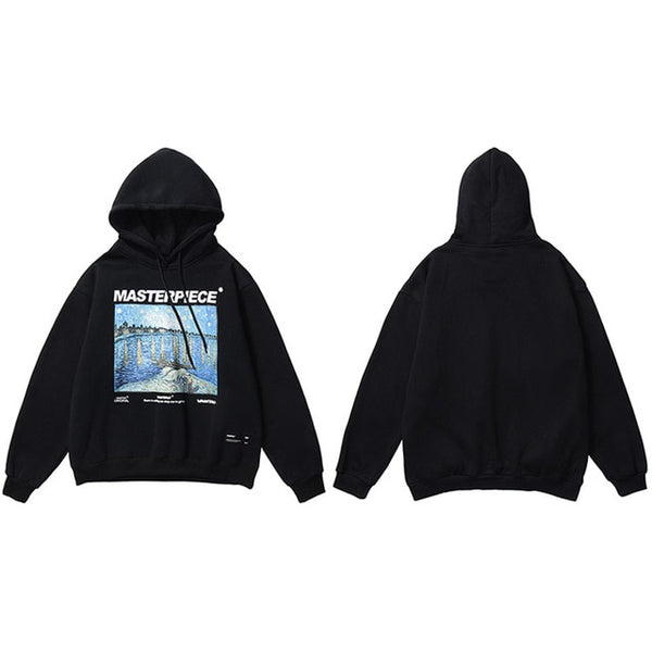 Hip Hop Hoodie Sweatshirt Mens Retro Painting Harajuku Hoodie Streetwear HipHop Pullover Fleece Winter Autumn Hoodie Black | Vimost Shop.