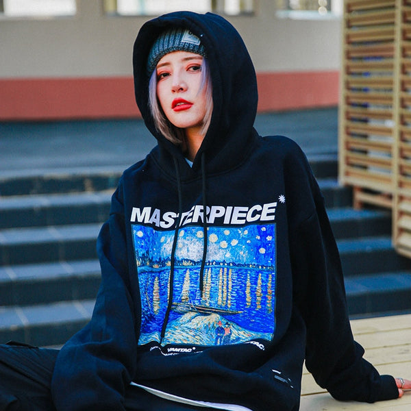 Hip Hop Hoodie Sweatshirt Mens Retro Painting Harajuku Hoodie Streetwear HipHop Pullover Fleece Winter Autumn Hoodie Black | Vimost Shop.