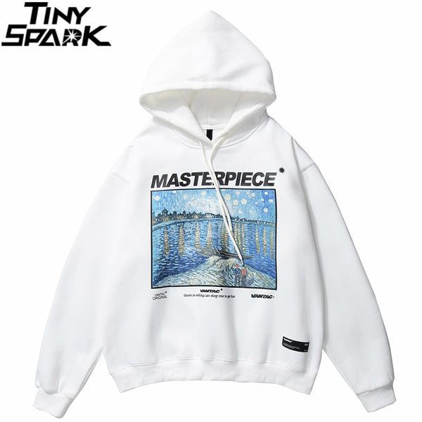 Hip Hop Hoodie Sweatshirt Mens Retro Painting Harajuku Hoodie Streetwear HipHop Pullover Fleece Winter Autumn Hoodie Black | Vimost Shop.
